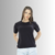 Camiseta Feminina T-Shirt Baby Long Gola Redonda Preto