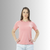 Camiseta Feminina T-Shirt Baby Long Gola Redonda Rosa Bebê