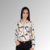 Camisa Feminina Manga Longa Viscose Floral Preto/Caramelo