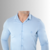 Camisa Super Slim Básica Com Elastano Azul Claro - comprar online