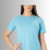 Camiseta Feminina T-Shirt Baby Long Gola Redonda Azul Claro - comprar online