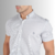 Camisa Manga Curta Slim Fit Quadriculada Branco/Azul - comprar online