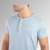 Camiseta Henley Egípcio Gola Padre Azul Claro - comprar online