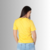 Camiseta Feminina T-Shirt Baby Long Gola Redonda Amarelo na internet