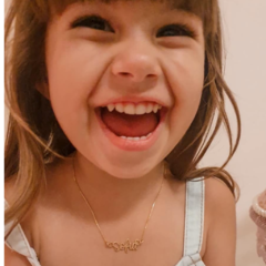 Gargantilha Infantil Personalizada Nome Prata 925 com Banho de Ouro - comprar online