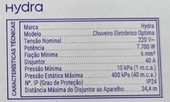 Ducha Eletrônica Hydra Optima 7700W 220V - Branca na internet