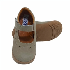 Guillerminas de cuero con velcro picadito (160081) - tienda online