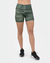 Short Lycra de seda estampado camo verde