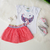 CONJUNTO BLUSA UNICÓRNIO COM SHORT SAIA EM TULE. - MB Kids Store