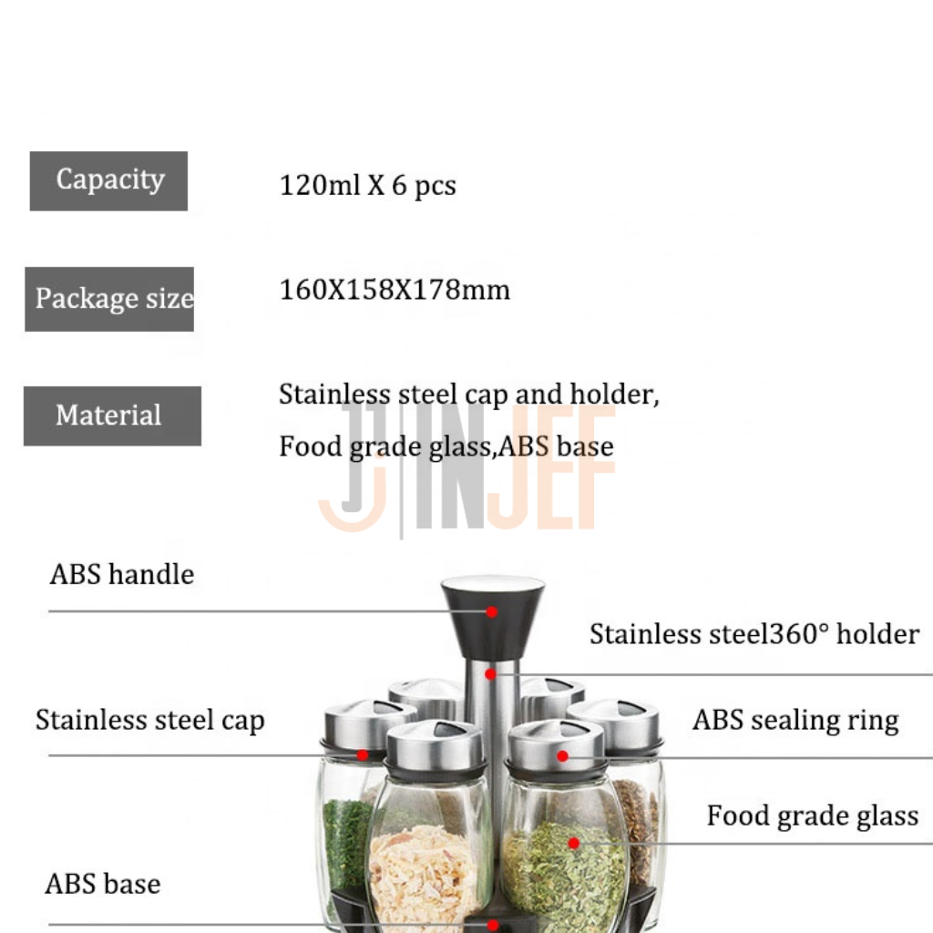 Organizador de Especias para Estante de Cocina con 6 Condimenteros