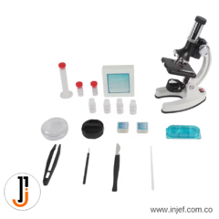 KIT MICROSCOPIO INFANTIL EDUCATIVO MONOCULAR X300 X600 X1200 en internet