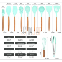 SET DE UTENSILIOS EN SILICONA 12 PIEZAS - INJEF OFICIAL