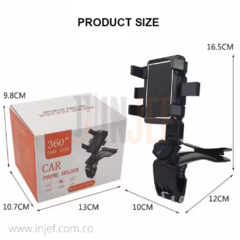 HOLDER - SOPORTE DE CELULAR CARRO 360° AJUSTABLE - INJEF OFICIAL