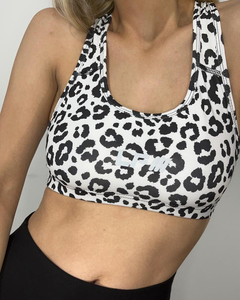 TOP DEPORTIVO ANIMAL PRINT LEOPARDO BLANCO