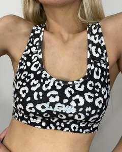 TOP DEPORTIVO ANIMAL PRINT LEOPARDO NEGRO