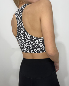 TOP DEPORTIVO ANIMAL PRINT LEOPARDO NEGRO - comprar online