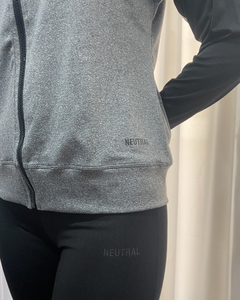 CAMPERA DEPORTIVA LYCRA SPORT GRIS Y NEGRO - comprar online