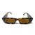 Óculos De Sol Cayo Blanco código cb_cjh2230, modelo vintage no formato retangular, cor da armação tartaruga com lente lente marrom