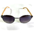 Óculos de Sol Cayo Blanco cb_doz71152 Redondo, armação preta com haste amadeirada, lente degrade