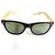 Óculos de sol Cayo Blanco cb_jc2204 , modelo John, Armação em policarbonato na cor preta com haste bambu e lente POLARIZADA na cor verde