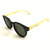 Óculos De Sol Cayo Blanco cb_cy2210, modelo vintage no formato redondo, cor da armação preto brilho com hastes bambu, lente verde - comprar online
