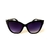 Óculos de Sol Cayo Blanco cb_28330, modelo Turim, armação em policarbonato com formato gateado na cor preta com lente fumê