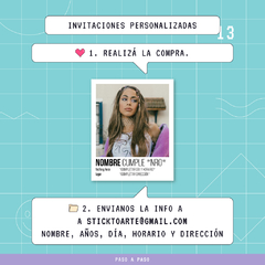 Pack 9 Invitaciones Personalizadas | Tini en internet