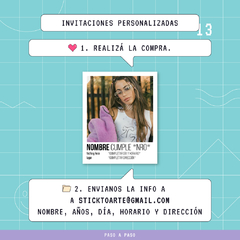 Pack 9 Invitaciones Personalizadas | Tini en internet