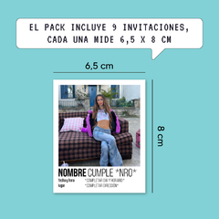 Pack 9 Invitaciones Personalizadas | Tini - comprar online