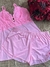 Pijama Liso Liganete Rendado Pink