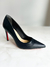 Scarpin Maria, cor preta, em couro, salto 10cm - loja online