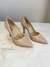 Scarpin Maria, cor nude, em couro, salto 8cm - MKS SHOES LTDA