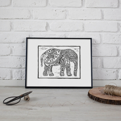 "Elefante" Linograbado