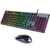 COMBO TECLADO E MOUSE GAMER CINZA/PRETO LED RGB USB KM300F HP