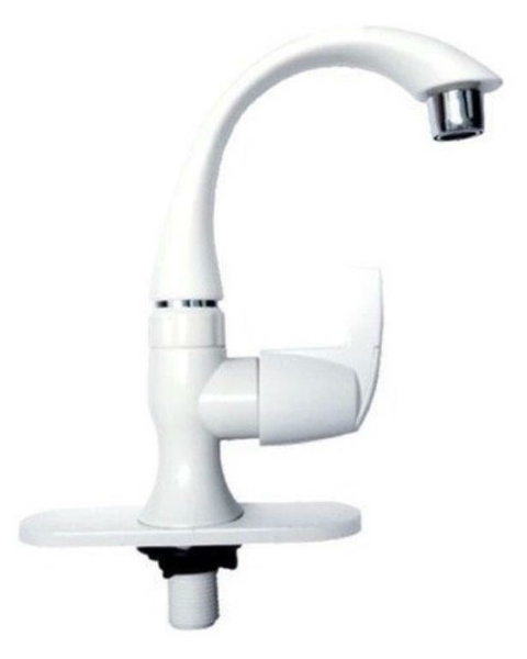LLAVE ECONOMICO DE PLASTICO ABS PARA FREGADERO COLOR BLANCO FLEXIMATIC 4429