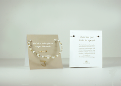 Pulsera de labradoritas y perlas naturales hecha a mano - comprar en línea