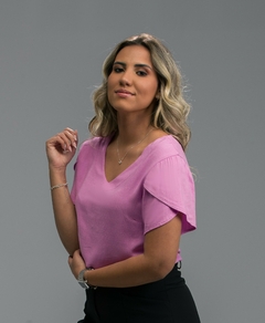 Blusa Viscolinho com Elastano Tulipa - Takthua Modas