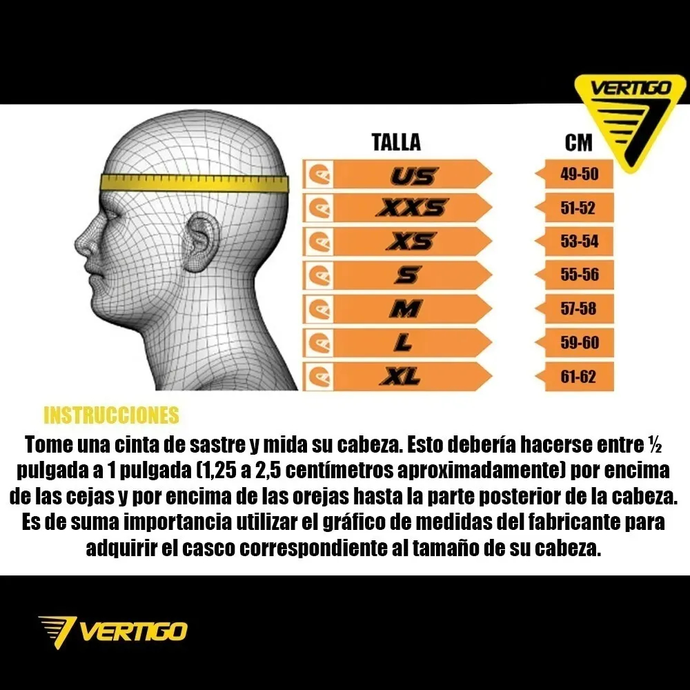 Casco Vertigo HK7 Bolt Negro Amarillo ClavZ S.A