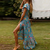 Vestido maxi com decote em V feminino, estampa floral, vestido boêmio com renda - comprar online