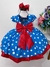 Vestido Infantil Galinha Pintadinha Azul C/ Bolas Brancas (1689AV)