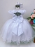 Vestido Infantil Branco Florido C/ Cinto Strass Luxo Festa Tamanho:2 (2095B2)