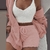 Três peças fashion fluffy em veludo com shorts, top e cardigan - comprar online