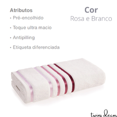 Toalha de Rosto Lumina Branco e Rosa na internet