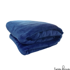 Cobertor Queen Mink Azul Marinho
