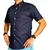 Camisa Masculina Austin Western Manga Curta Azul Marinho