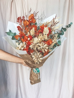 Buquê de flores secas Dia das Mães | Laranja e Branco