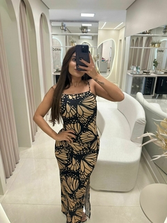 VESTIDO COM MIDI COM TIRA ASSIMÉTRICA