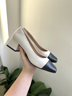 SCARPIN CELINA BICOLOR OFF WHITE