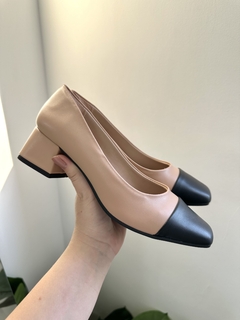 SCARPIN CELINA BICOLOR NUDE PT