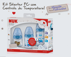 Kit 3 Mamadeira Nuk Anticólica Com Controle de Temperatura 90/150/300 Ml De 0 a +6 Meses Azul